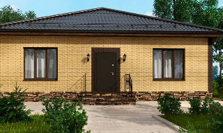 Проекты одноэтажных домов из кирпича | Строй-Ндм - Надым от 3590 рублей