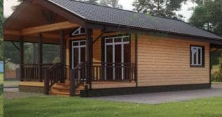 Проект одноэтажного дома из бруса с террасой - Строительство в Надыме от Строй-Ндм от 133315 руб.